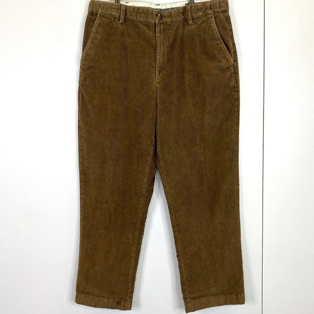 L.L. Bean Pants Mens Size 36x29 Stretch Country Corduroy Pants Natural Fit Brown - Picture 1 of 4